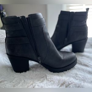 Gray ankle boots